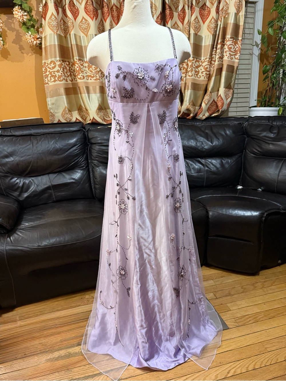 Night Way Collections Purple Lavender beaded Princess dress size 16 #formal #eve